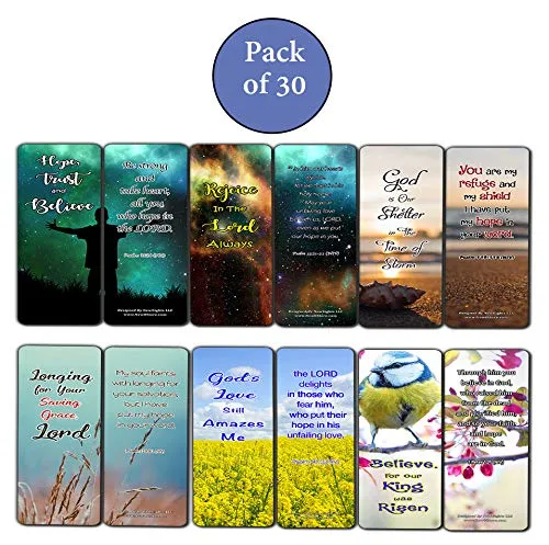 Hope in God Bible Bookmarks (30 Pack) - Handy Reminder To Put Our Hope In God Alone