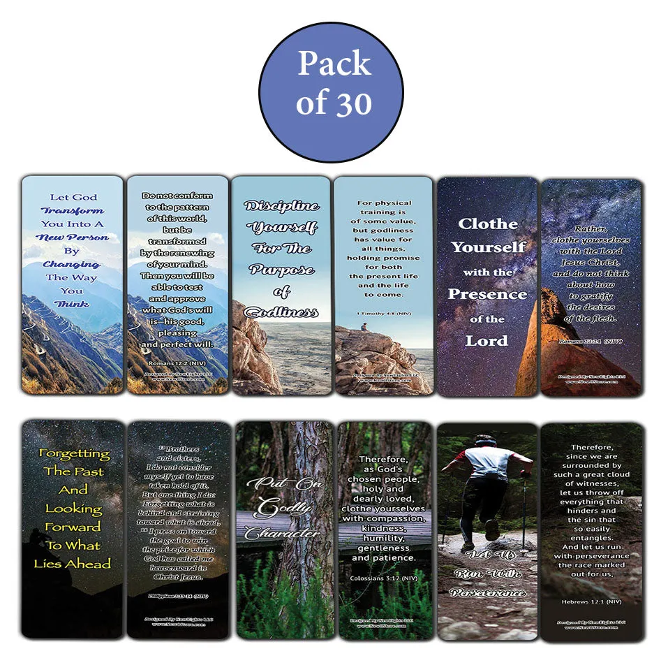 How To Live An Intentional Life Memory Verses Bookmarks (30-Pack) - Handy Reminder About Living A Happy Life