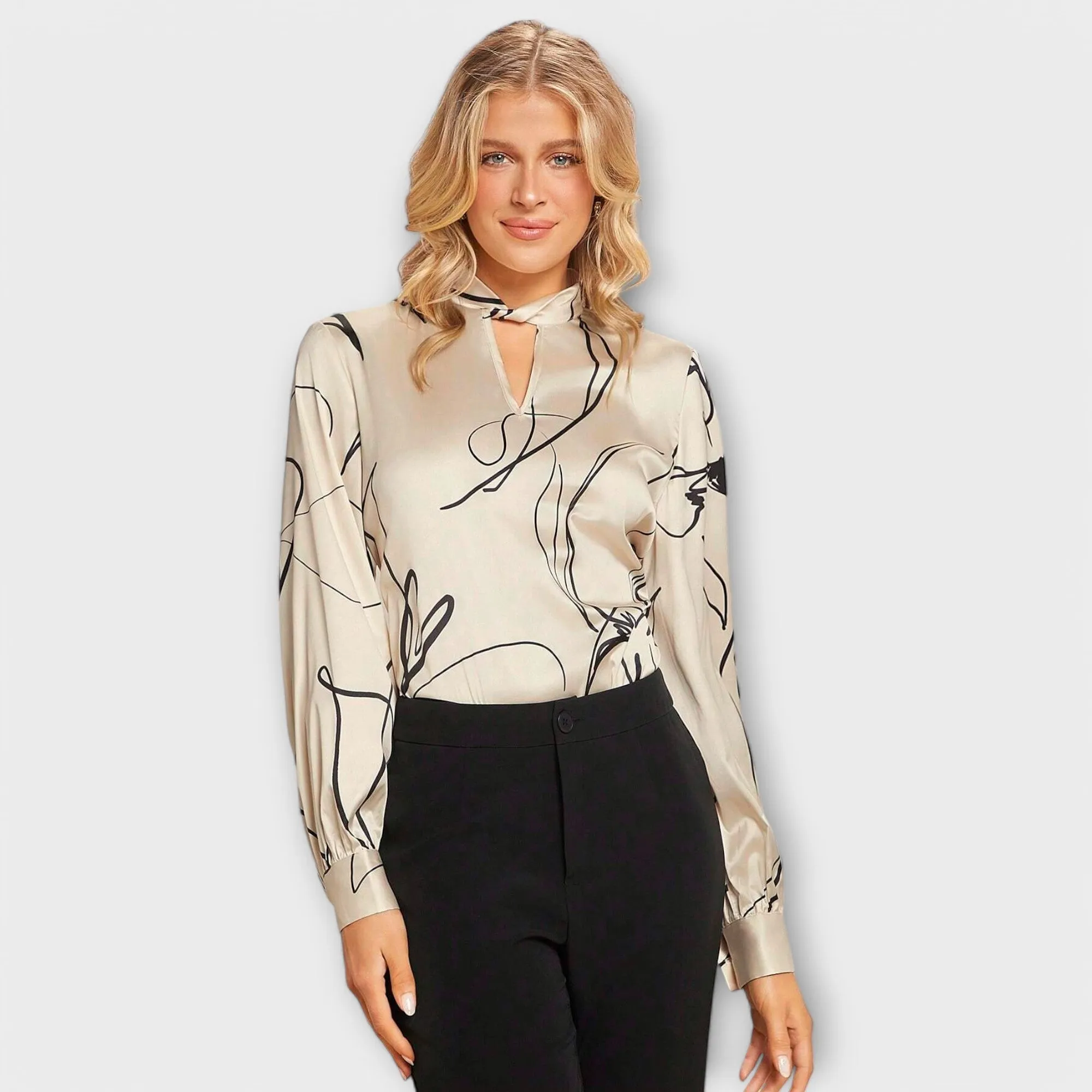 Ines Elegant Blouse with Line Pattern