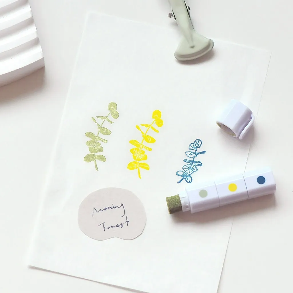 Inky Pen Triple Stamp Pad MU Lifestyle Tri-Color Oil-Based Ink Pad Five Different Pens Portable Ink Pad Travel Ink Pad | 5 Sets