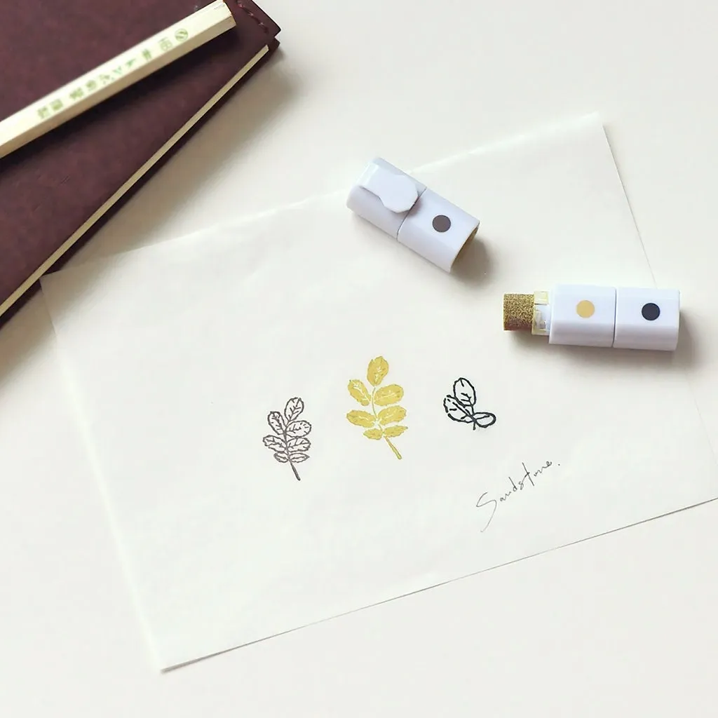 Inky Pen Triple Stamp Pad MU Lifestyle Tri-Color Oil-Based Ink Pad Five Different Pens Portable Ink Pad Travel Ink Pad | 5 Sets