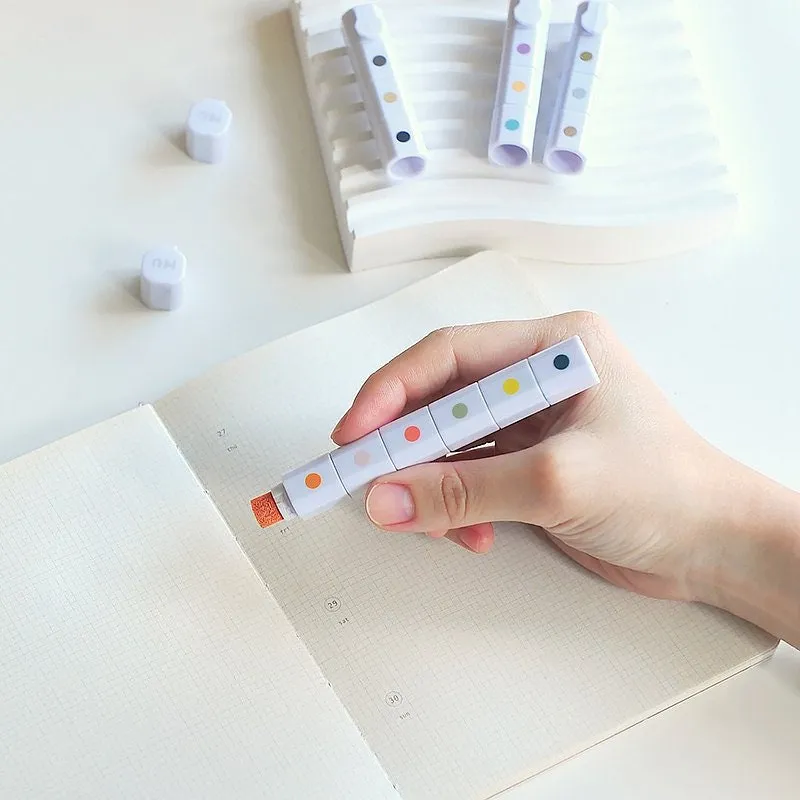 Inky Pen Triple Stamp Pad MU Lifestyle Tri-Color Oil-Based Ink Pad Five Different Pens Portable Ink Pad Travel Ink Pad | 5 Sets
