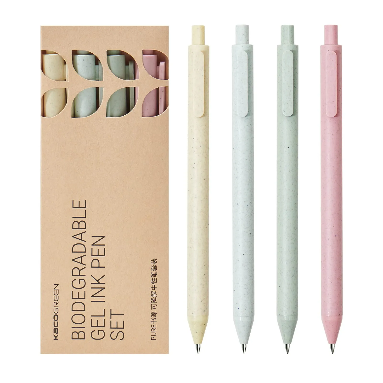 Kaco: Refillable Rollerball Pens – Smooth, Biodegradable, Black Gel Ink Pen (Pack of 4)