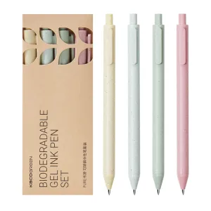 Kaco: Refillable Rollerball Pens – Smooth, Biodegradable, Black Gel Ink Pen (Pack of 4)