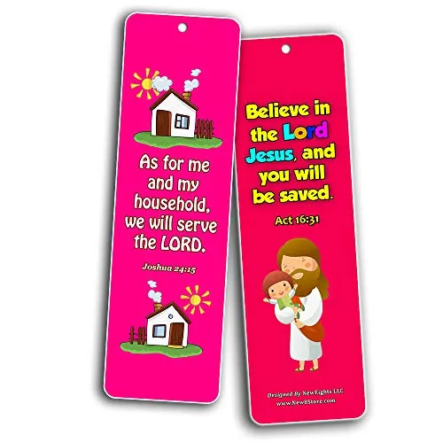 Kids Memory Verse Bookmarks About Faith Wisdom Courage (30-Pack) - Handy Memory Verses for Kids Perfect for Children?s Ministries and Sunday Schools