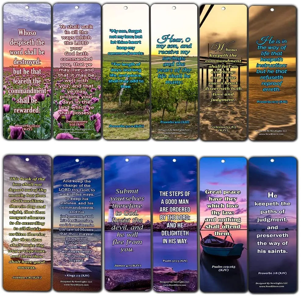 KJV Scriptures Bookmarks - Rewards for Obeying God (30-Pack) - Great Bible Text Compilation that is Handy and Easy To Bring Along With