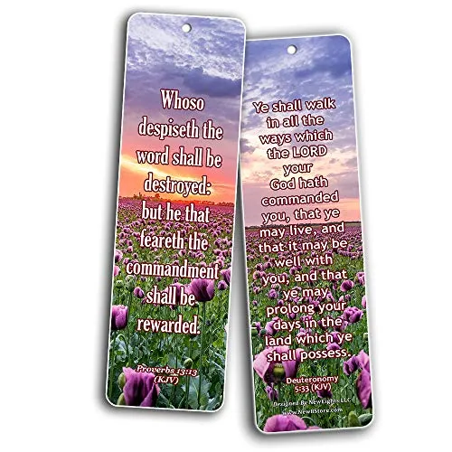 KJV Scriptures Bookmarks - Rewards for Obeying God (30-Pack) - Great Bible Text Compilation that is Handy and Easy To Bring Along With