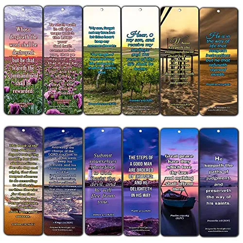 KJV Scriptures Bookmarks - Rewards for Obeying God (30-Pack) - Great Bible Text Compilation that is Handy and Easy To Bring Along With