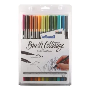 Le Plume II Double-Ended Brush Lettering Marker Set 12 pack Natural*