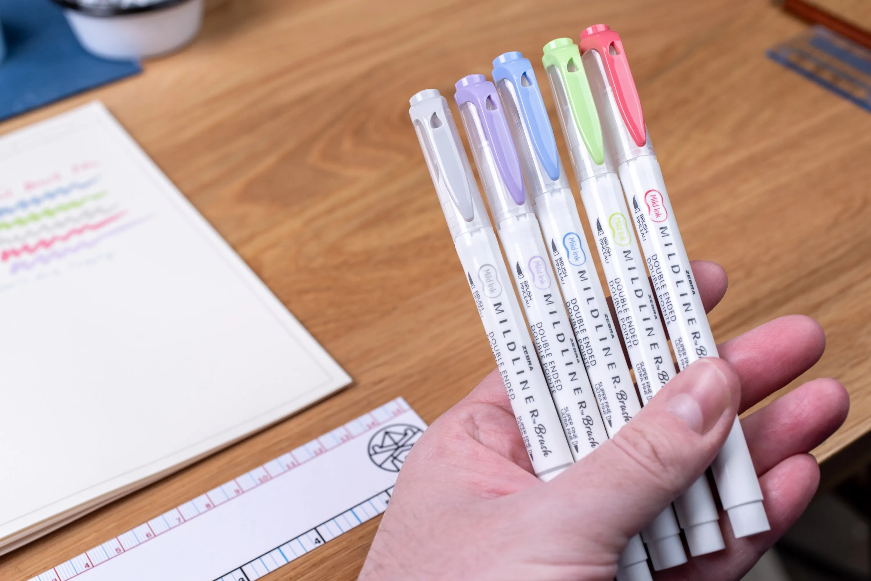 Mildliner Brush Markers, Set of 5