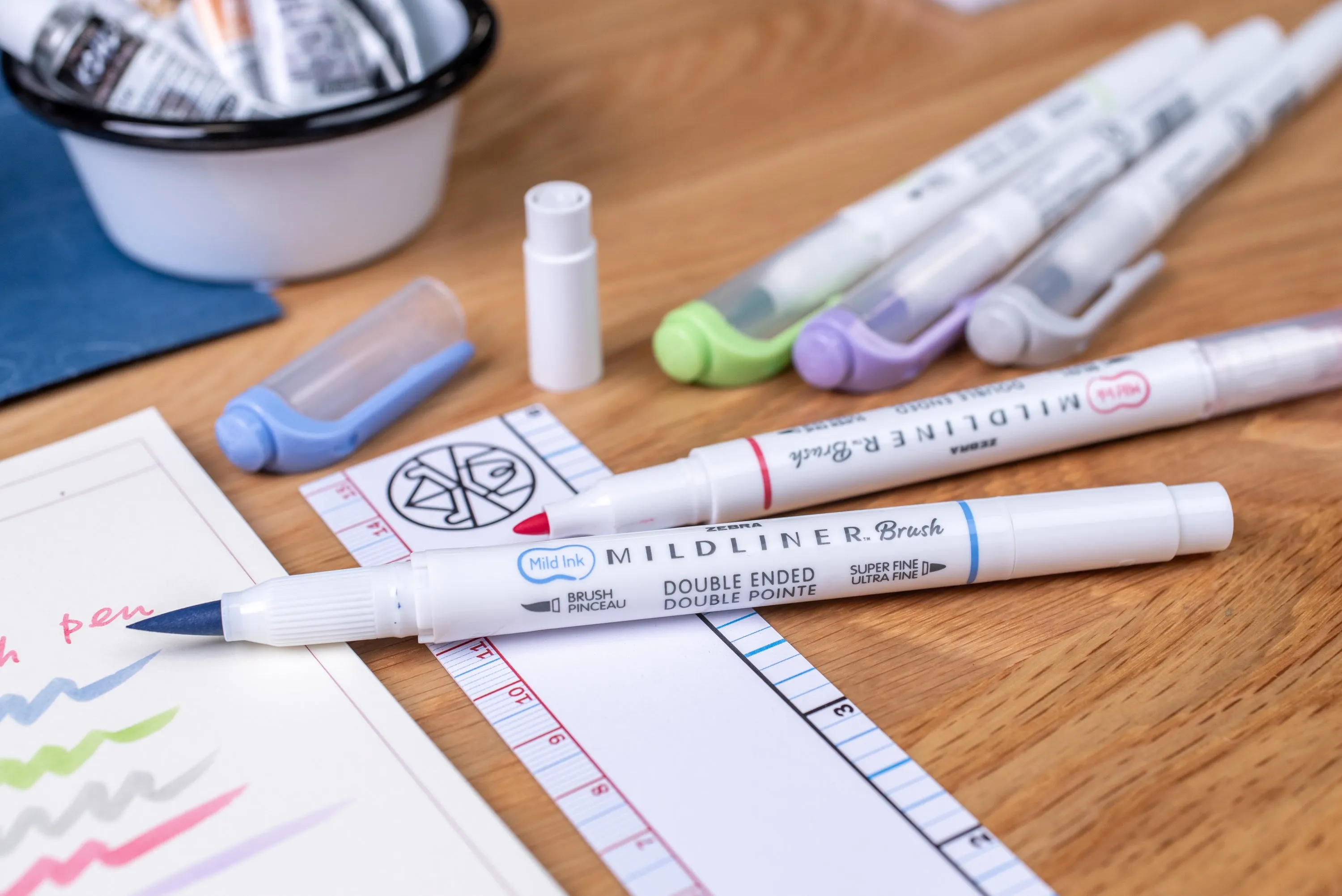Mildliner Brush Markers, Set of 5