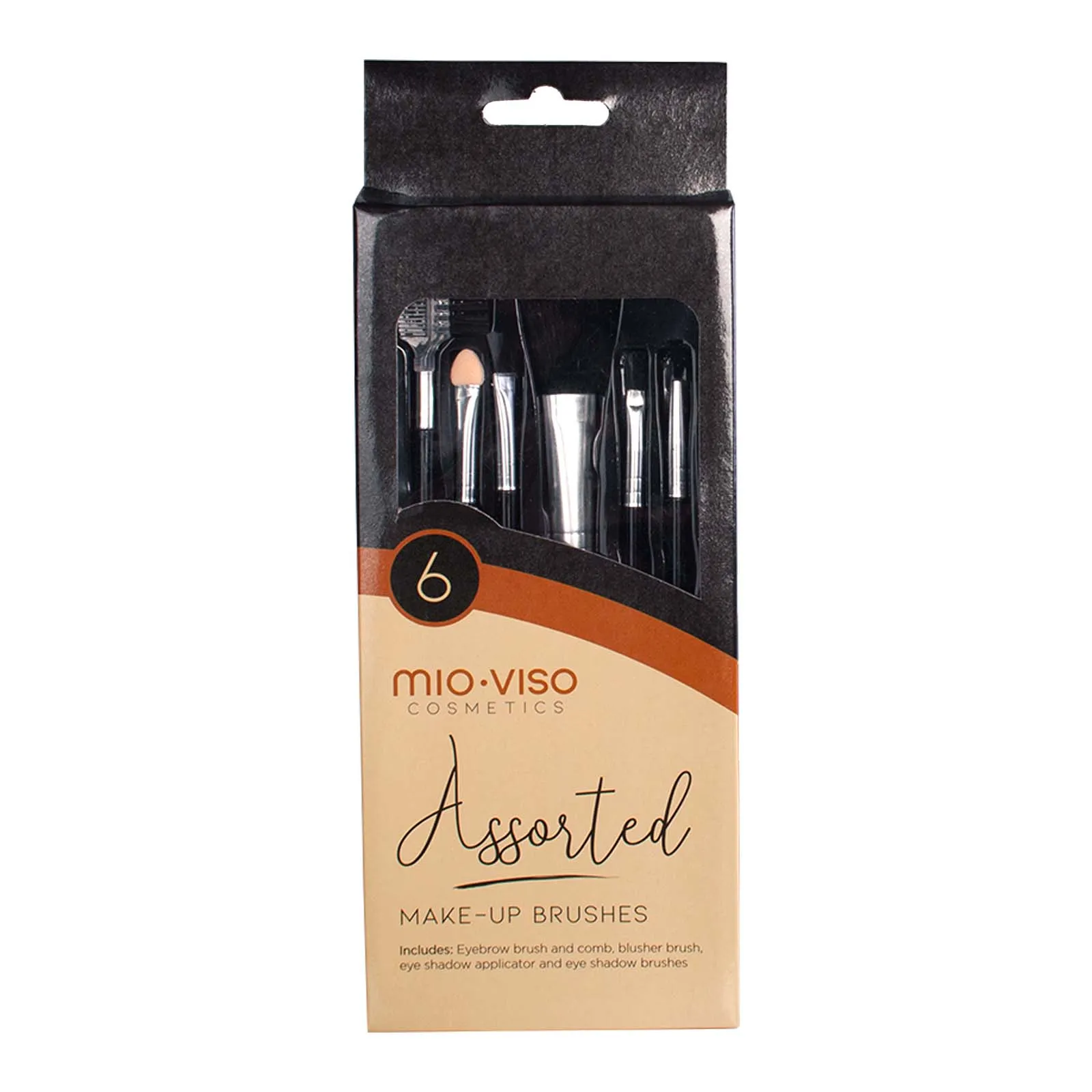 Mio Viso Cosmetics Assorted Makeup Brushes 6 Pack