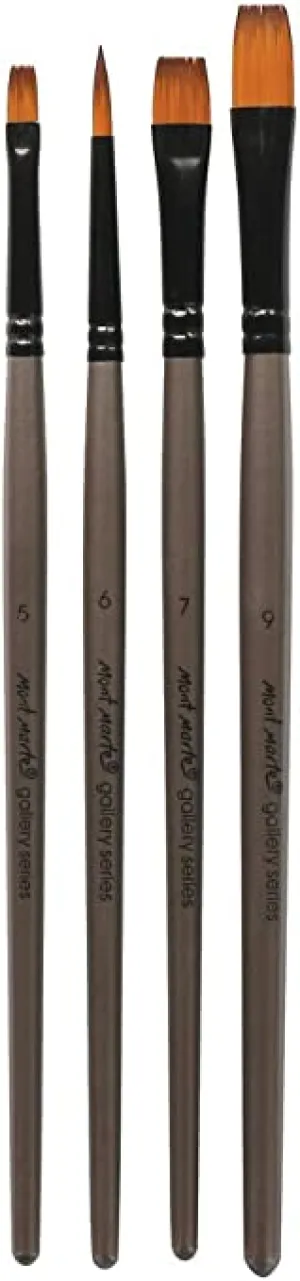 Mont Marte Gallery Series Brush Set Acrylic (Pack of 4 Piece)