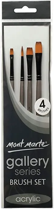 Mont Marte Gallery Series Brush Set Acrylic (Pack of 4 Piece)