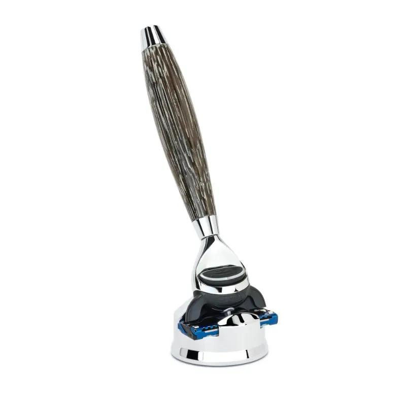 MUHLE Edition, Ancient Bog Oak & Sterling Silver Set-Gillette® Fusion™ Razor, Silvertip Fibre® Brush