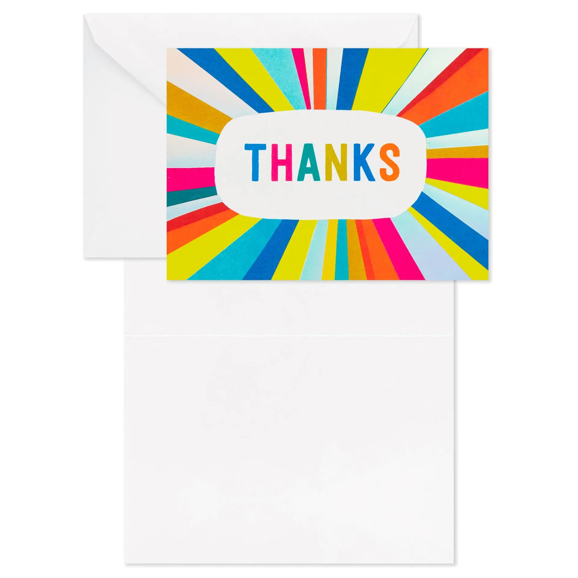 Navy and Colorful Rays Bulk Blank Thank-You Notes
