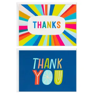 Navy and Colorful Rays Bulk Blank Thank-You Notes