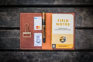 No.33 Personalized Leather Field Notes Cover - Crazy Horse Tan