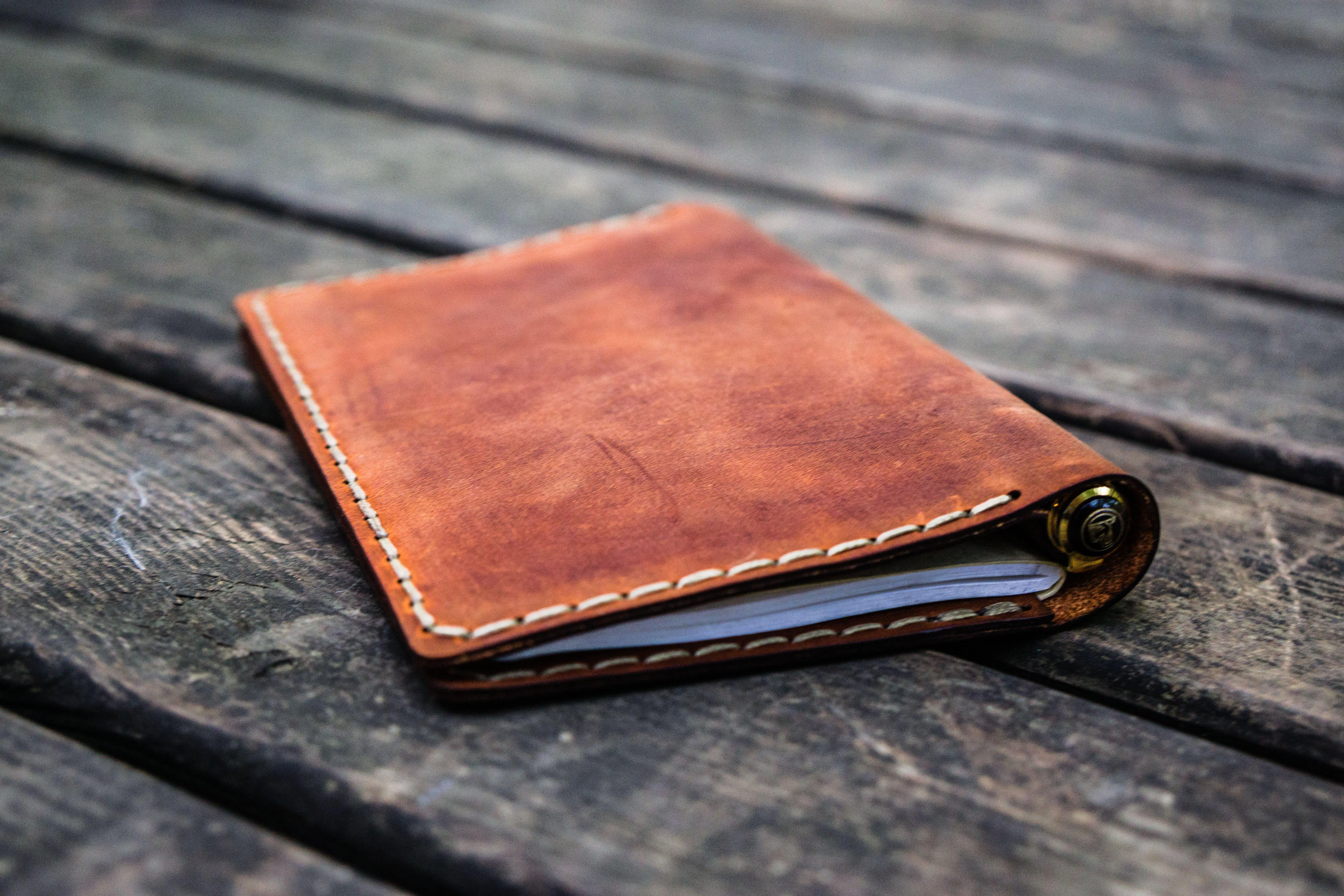 No.33 Personalized Leather Field Notes Cover - Crazy Horse Tan