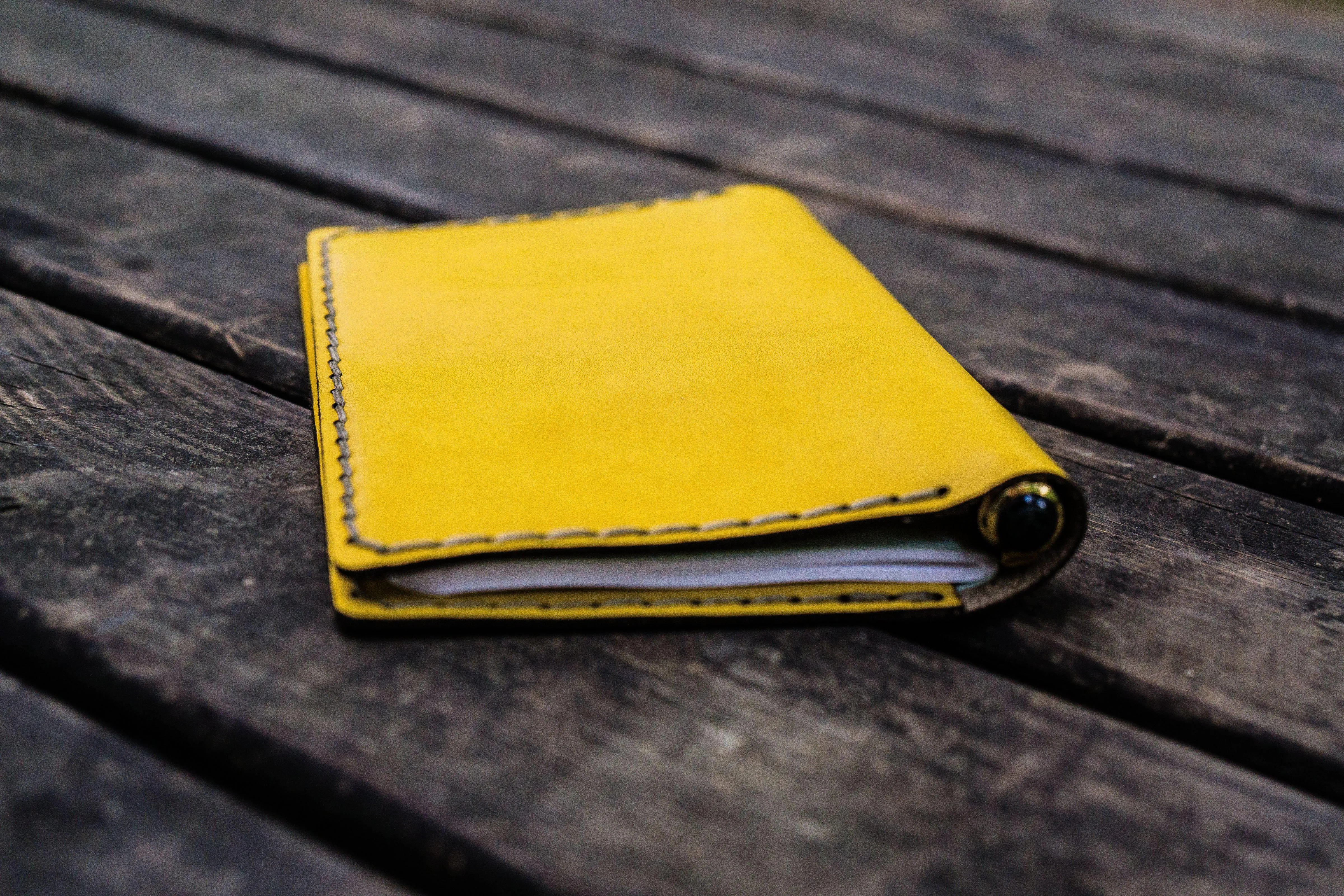 No.33 Personalized Leather Field Notes Cover - Yellow