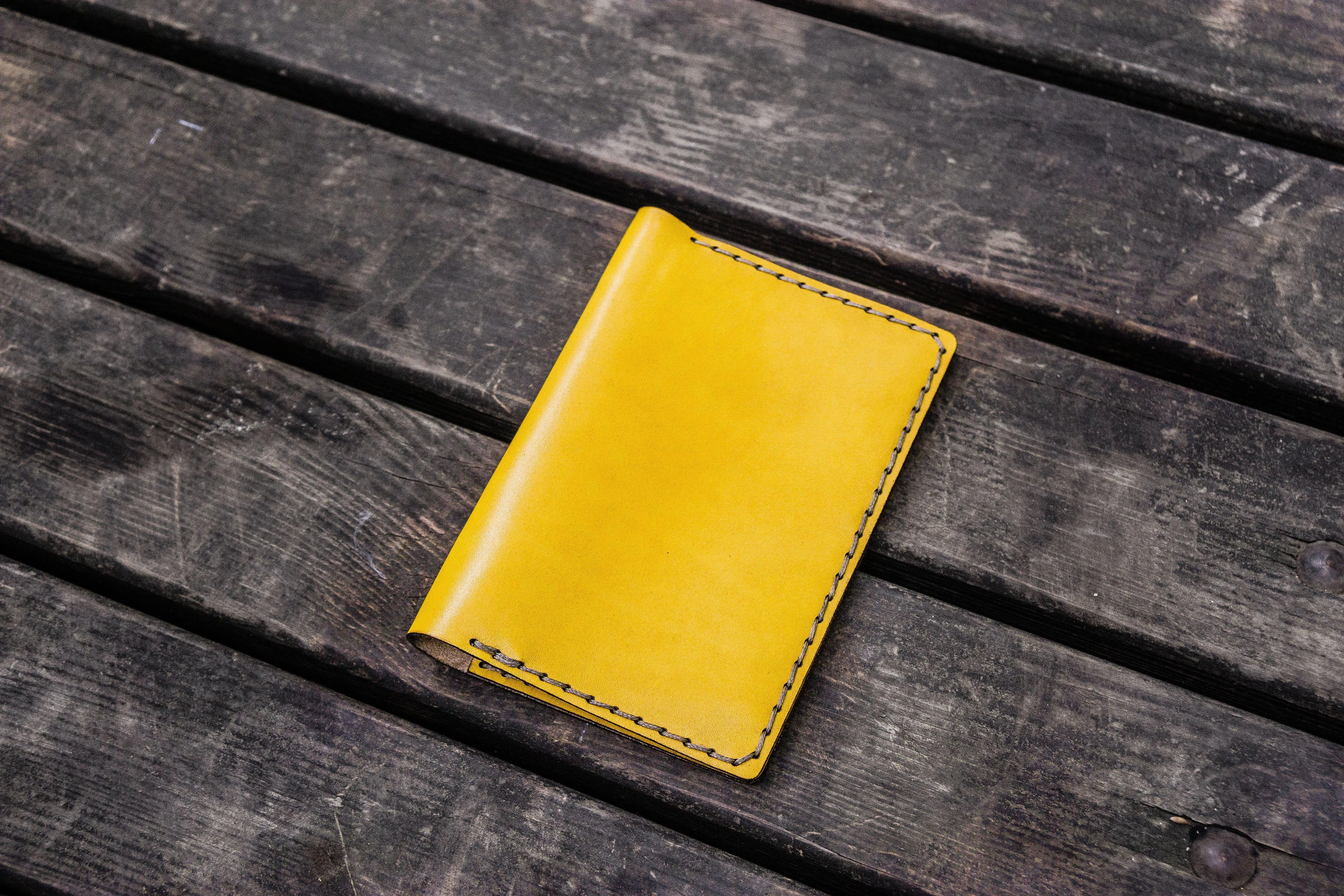 No.33 Personalized Leather Field Notes Cover - Yellow