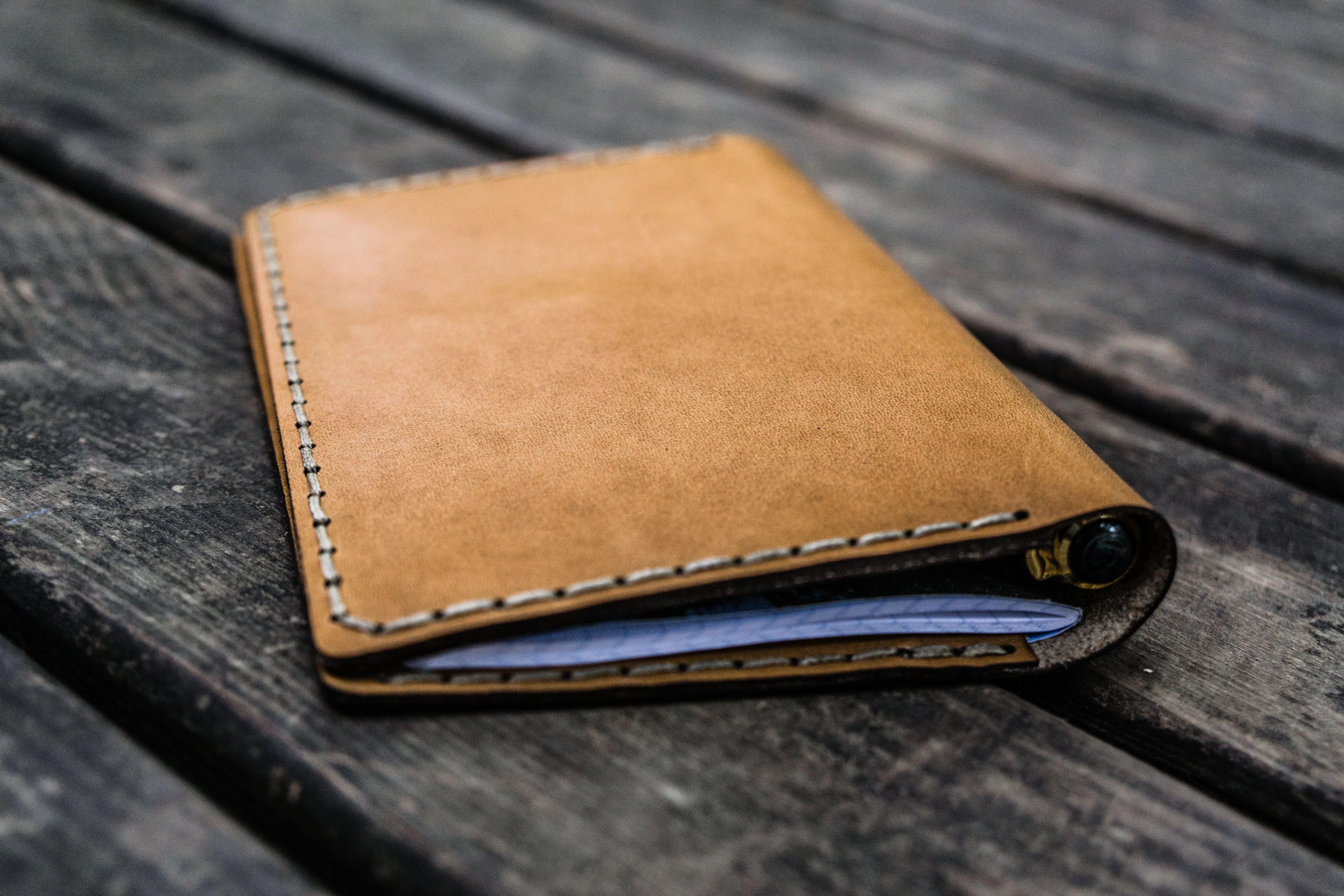 No.44 Personalized Leather Field Notes Cover - Natural