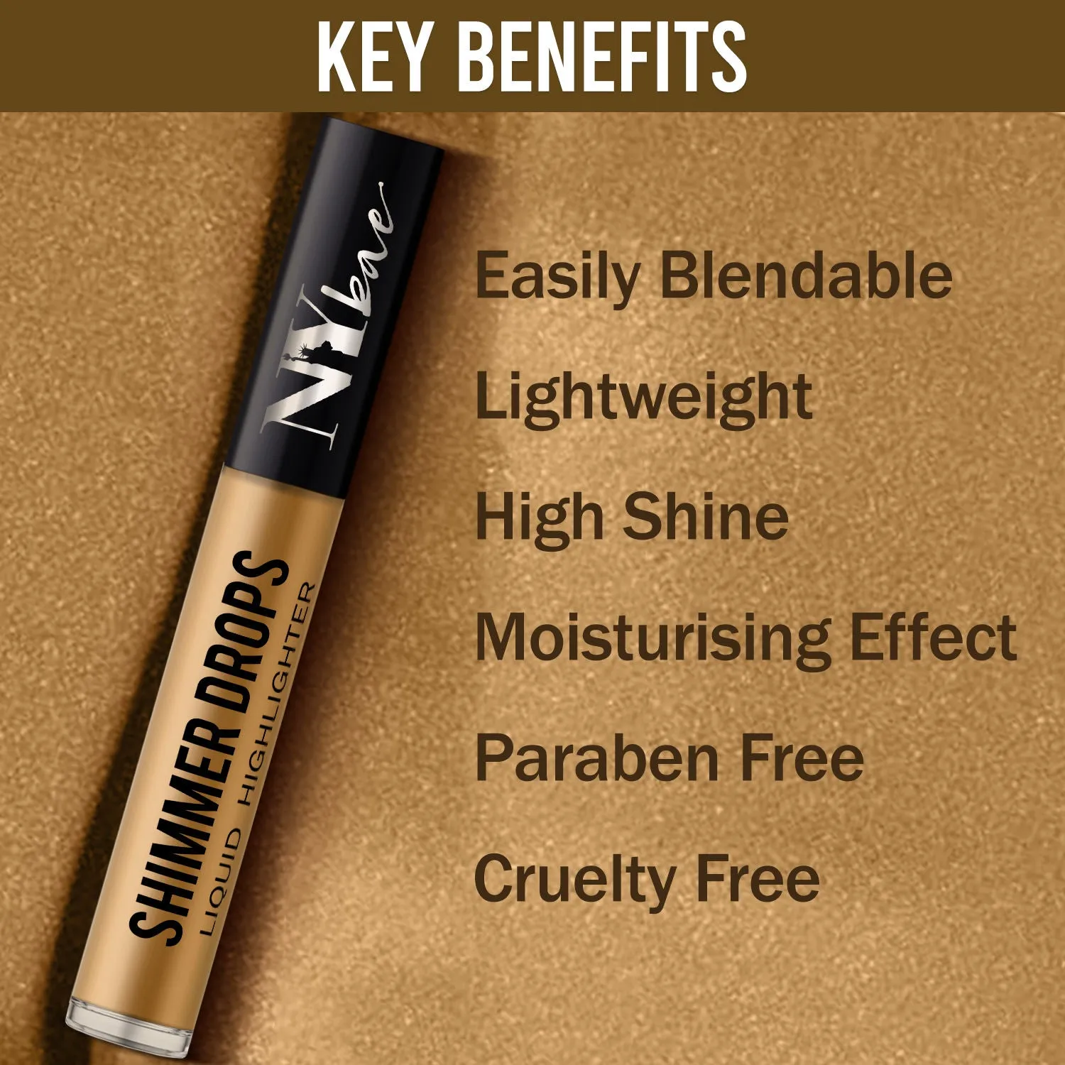 NY Bae Shimmer Drops Liquid Highlighter - Bronze Babe 01 (3 ml)