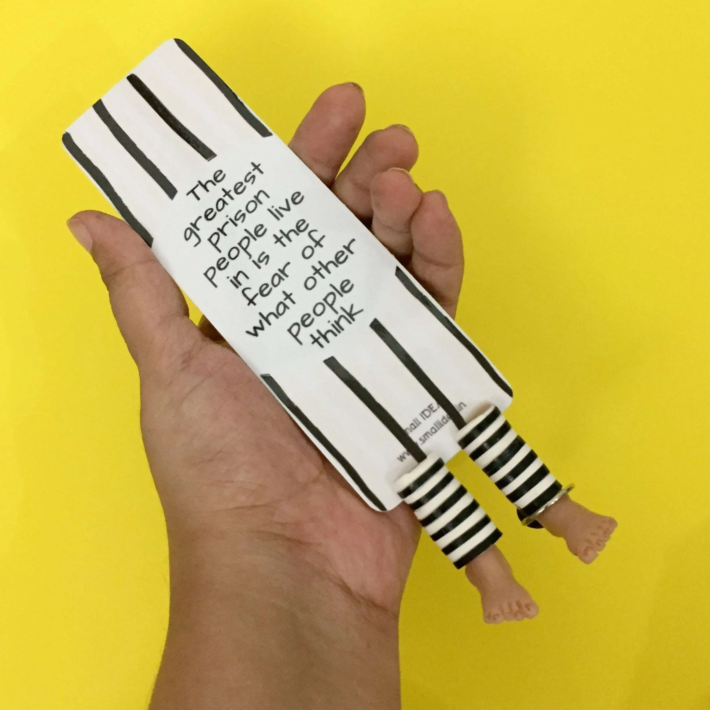 Overcome your Fear Handmade Miniature Leggy Bookmark