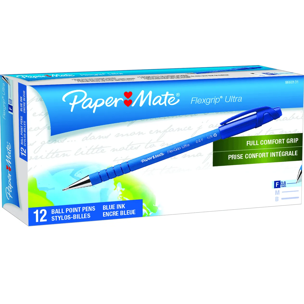 Papermate Flexgrip Ultra Ballpoint Pen Fine Blue Box 12