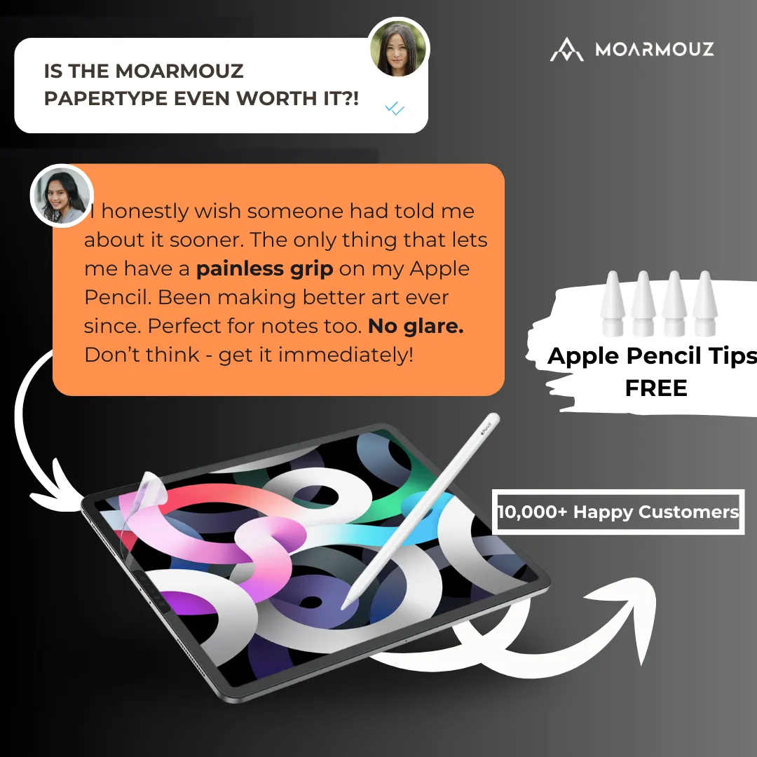 PaperType® Screen Protector - Perfect for Sketching, Writing, and Note-taking on iPads