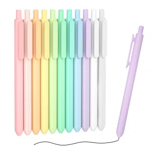 Pastel Black Ink Gel Pens - Set of 11