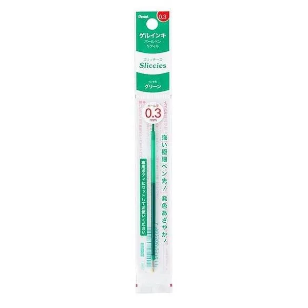 Pentel Sliccies Gel Pen Refill Colorful Refill Extra Fine Refill 0.3mm XBGRN3