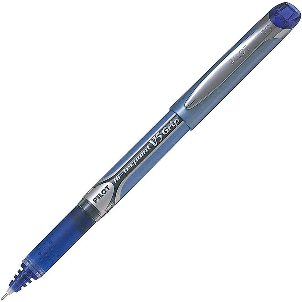 Pilot V5 Hi-Tecpoint Grip Pen Extra Fine 0.5Mm Blue Box 12