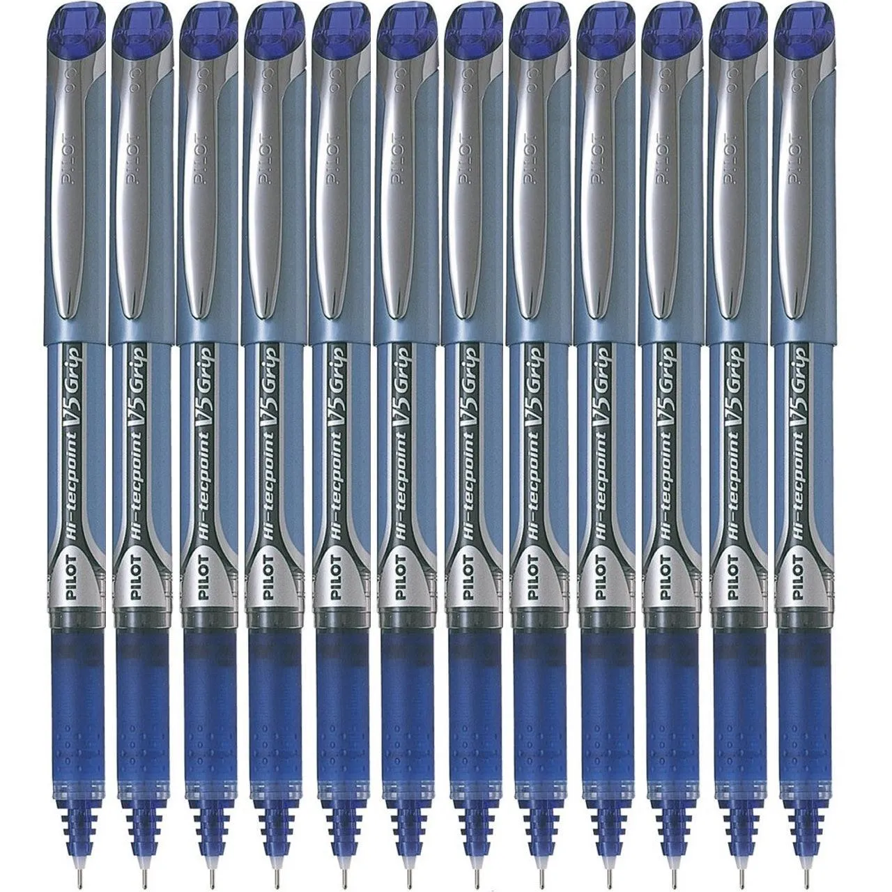 Pilot V5 Hi-Tecpoint Grip Pen Extra Fine 0.5Mm Blue Box 12