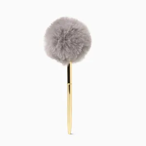 Plush Pom Pen Gray