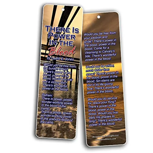 Popular Hymn Bookmarks Series 3 - Jesus Loves Me (60-Pack)- Christian Church Music Worship Gospel Songs - His Eye Is On The Sparrow - Wonderful Gifts for Men and Women