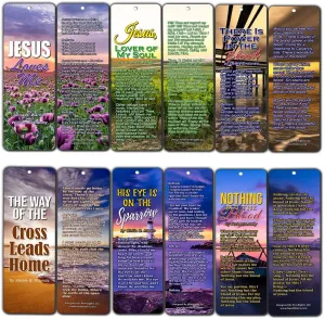Popular Hymn Bookmarks Series 3 - Jesus Loves Me (60-Pack)- Christian Church Music Worship Gospel Songs - His Eye Is On The Sparrow - Wonderful Gifts for Men and Women
