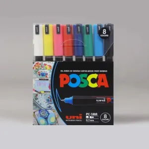 Posca 8-Colour Paint Marker Set, PC-1MR Ultra-Fine