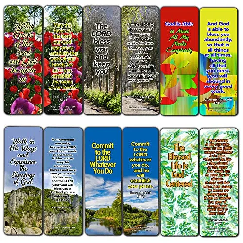 Powerful Bible Verses Bookmarks - Blessings (30 Pack) - Handy Blessing Bible Texts That Are Easy To Bring Along With You