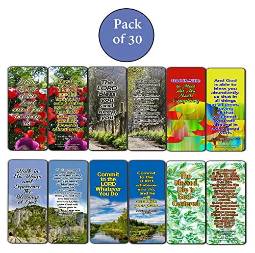 Powerful Bible Verses Bookmarks - Blessings (30 Pack) - Handy Blessing Bible Texts That Are Easy To Bring Along With You