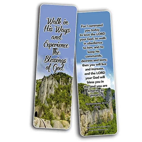 Powerful Bible Verses Bookmarks - Blessings (30 Pack) - Handy Blessing Bible Texts That Are Easy To Bring Along With You