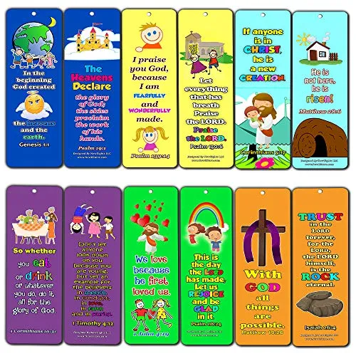 Powerful God Memory Verse Bookmarks (30-Pack) - Handy Memory Verses for Kids Perfect for Children?s Ministries and Sunday Schools