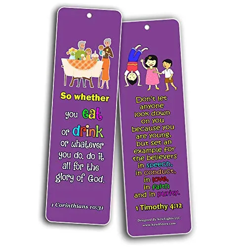 Powerful God Memory Verse Bookmarks (30-Pack) - Handy Memory Verses for Kids Perfect for Children?s Ministries and Sunday Schools