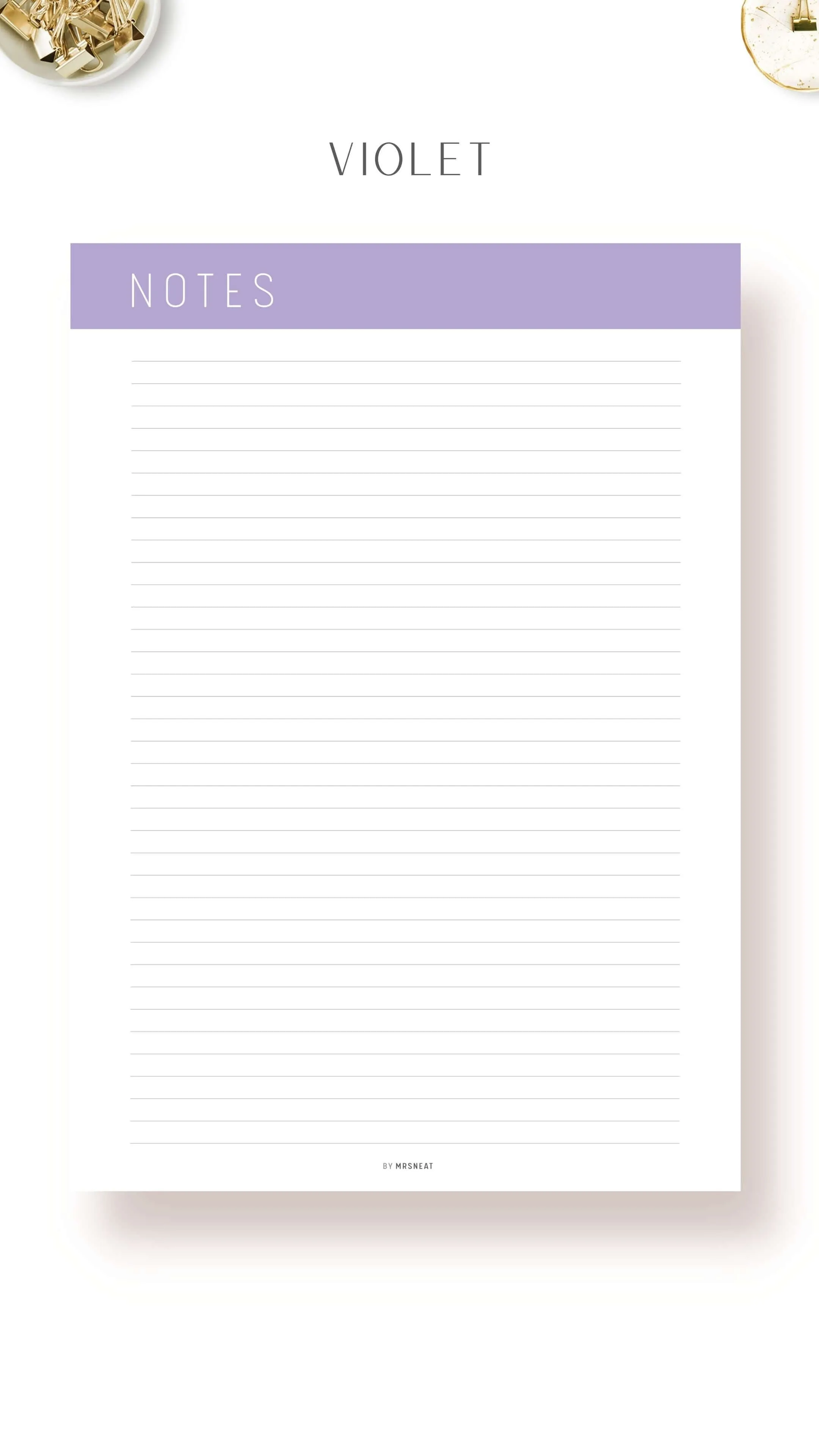 Printable Notes Page Template - M254