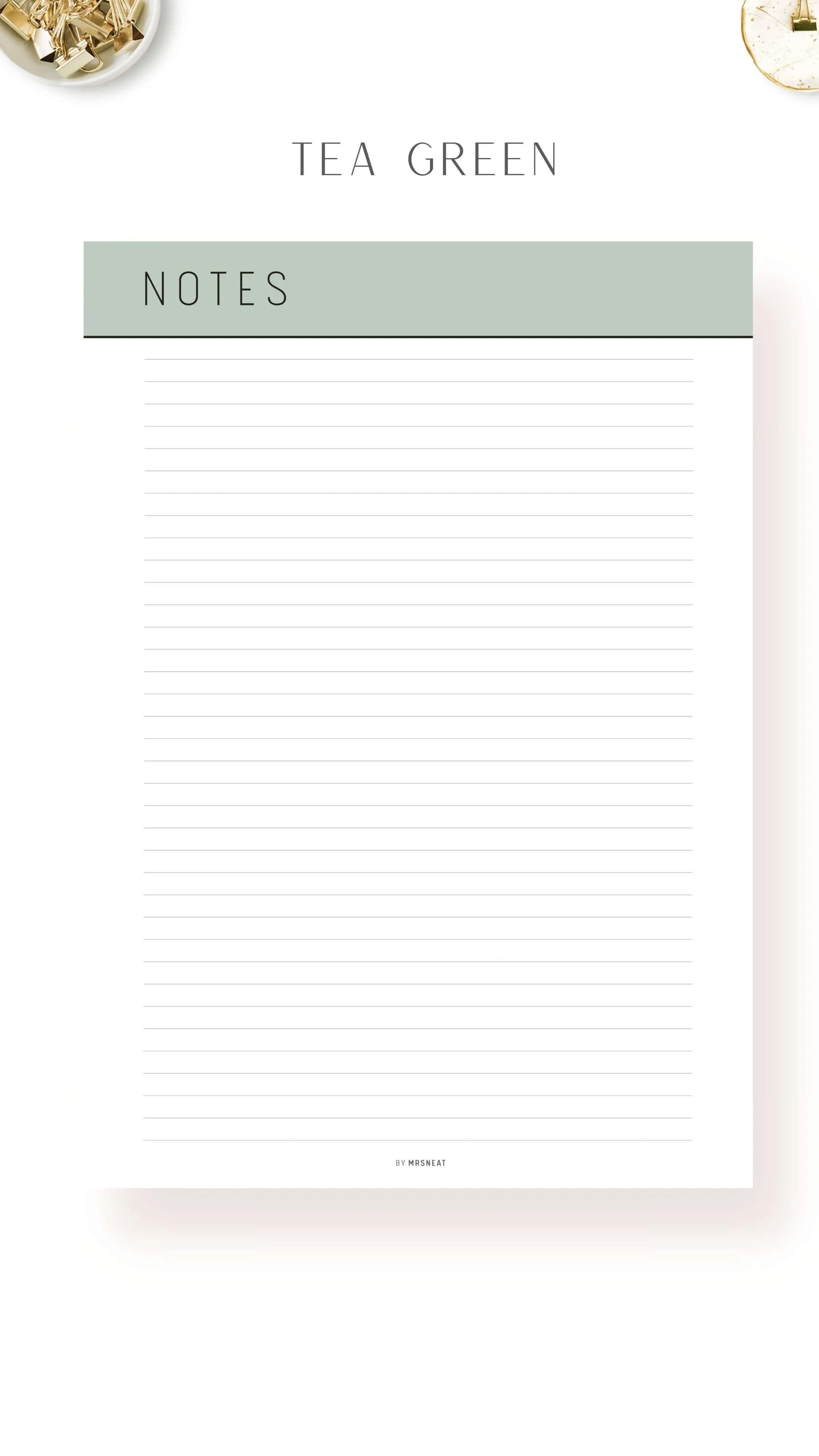 Printable Notes Page Template - M254