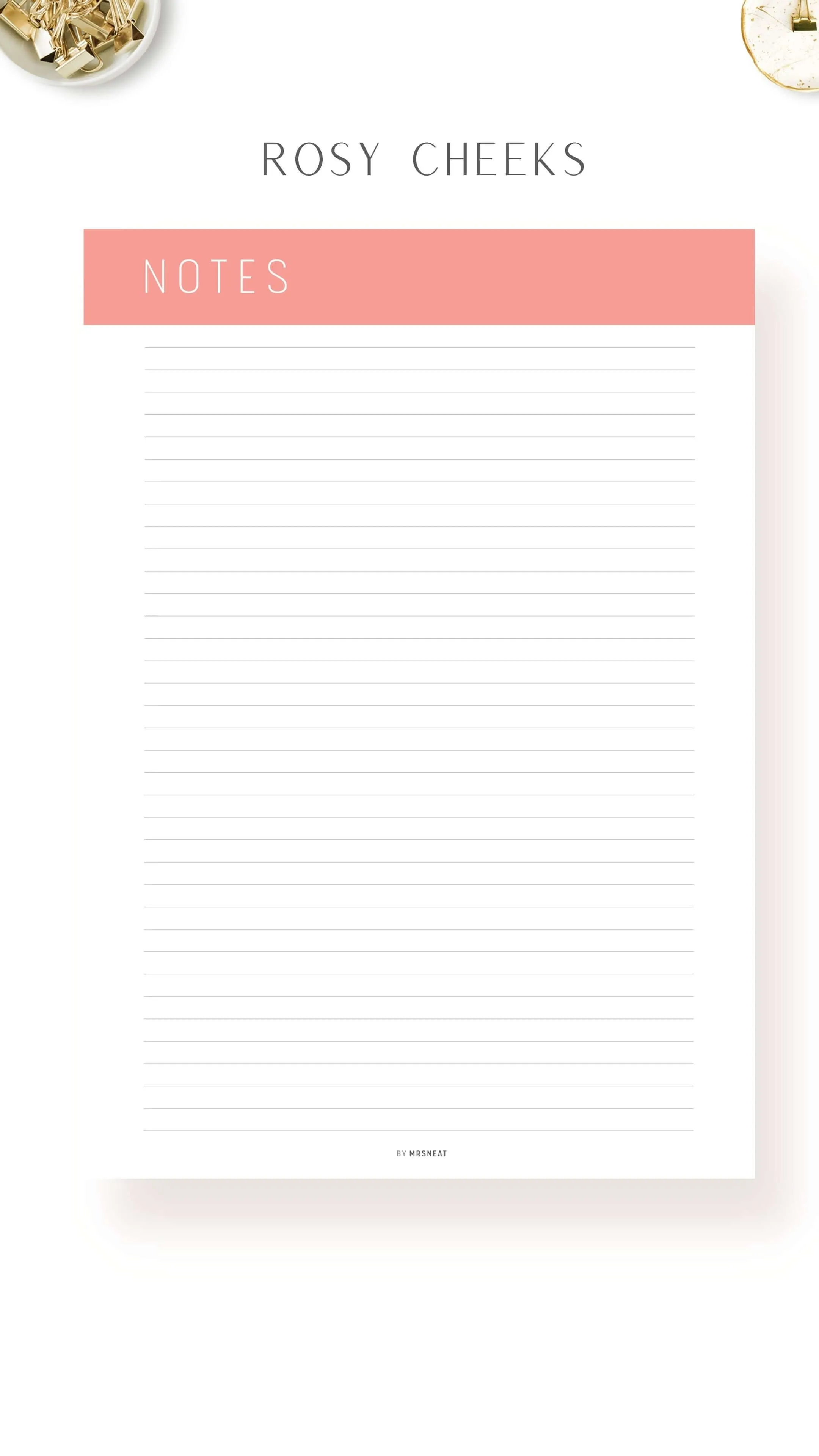 Printable Notes Page Template - M254
