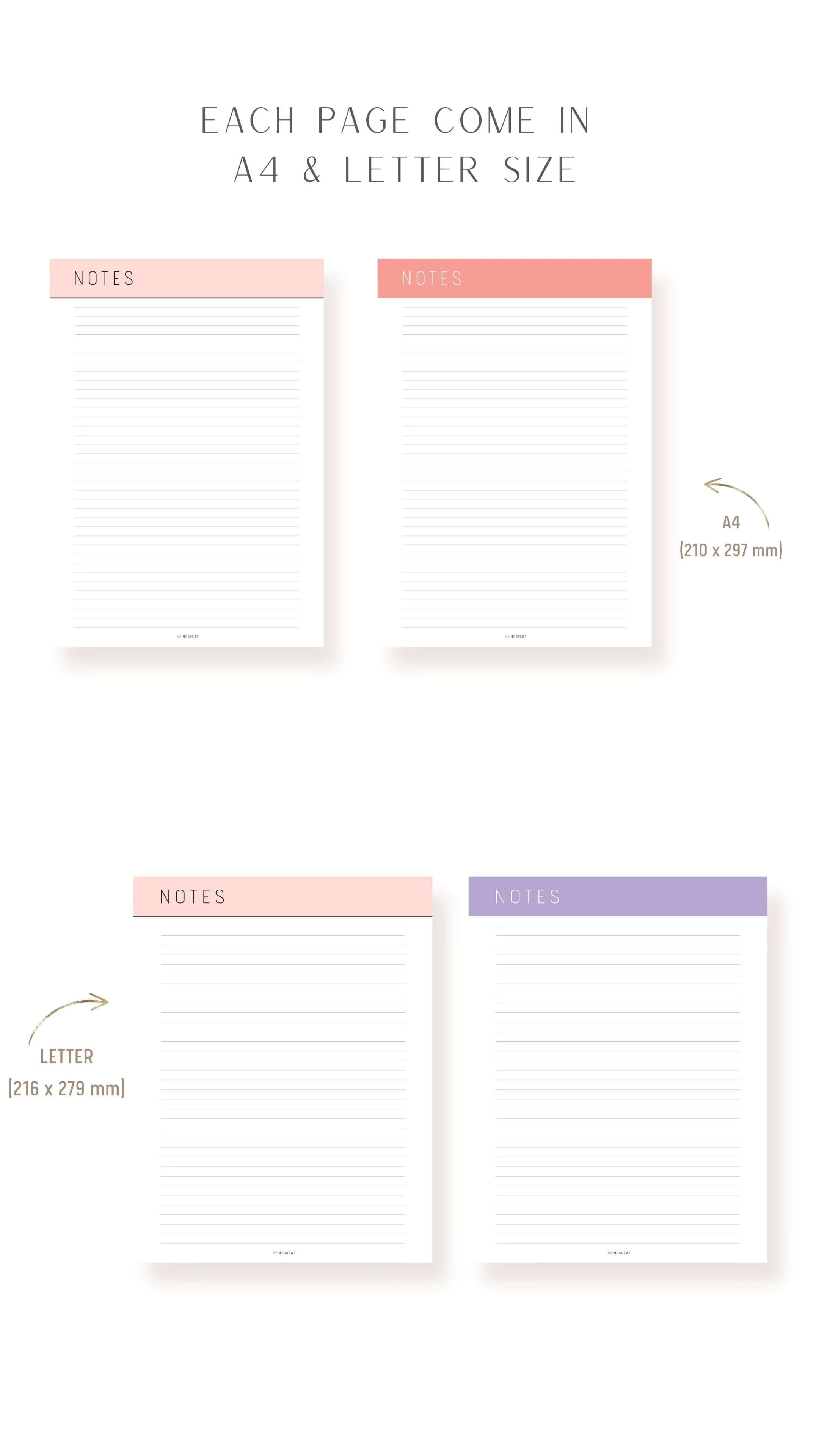 Printable Notes Page Template - M254