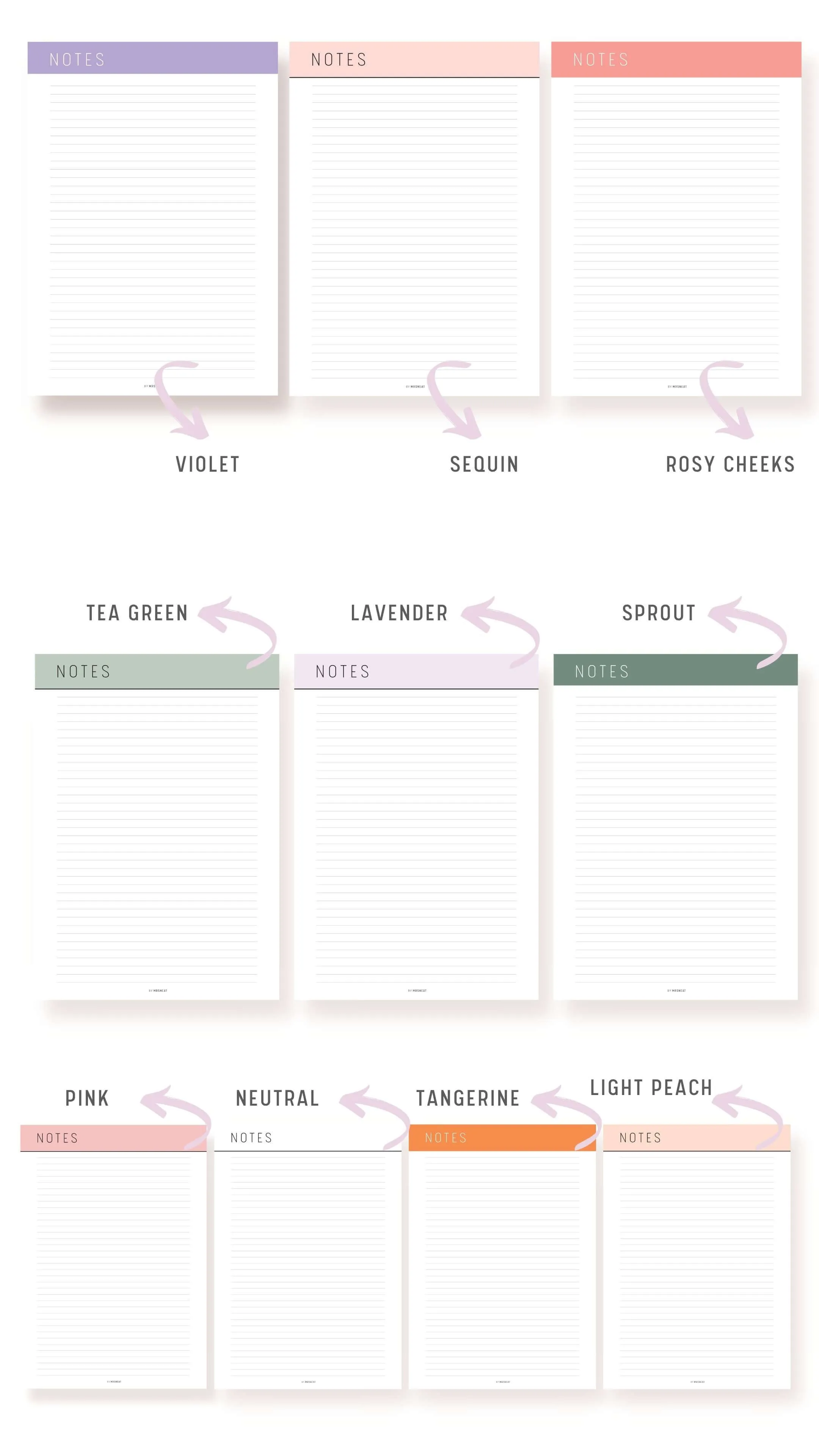 Printable Notes Page Template - M254