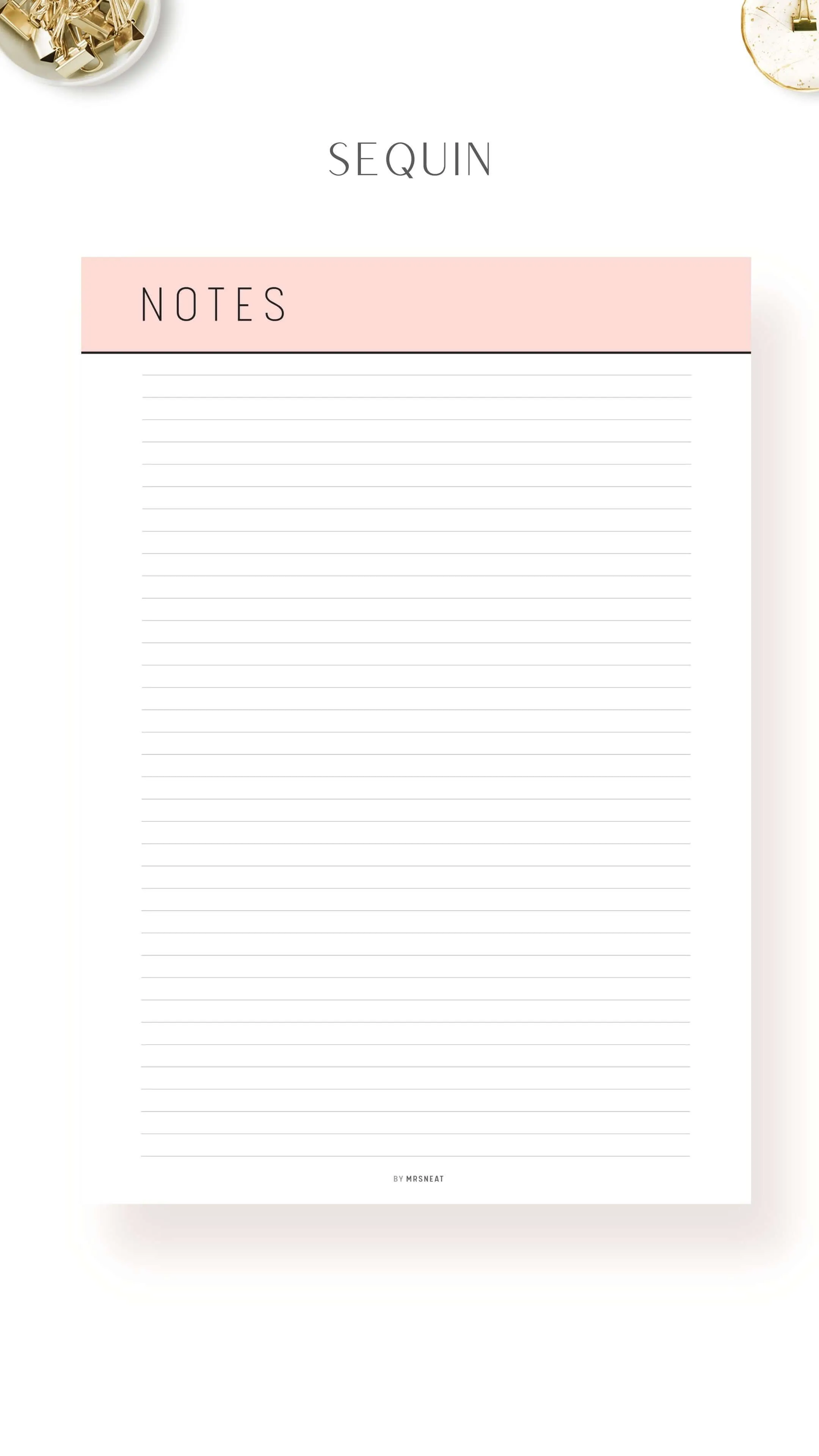Printable Notes Page Template - M254