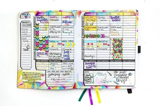 Prism Planner - Hardcover Daily Planner, Notebook, Undated, Meal Planner and Adult Coloring Book